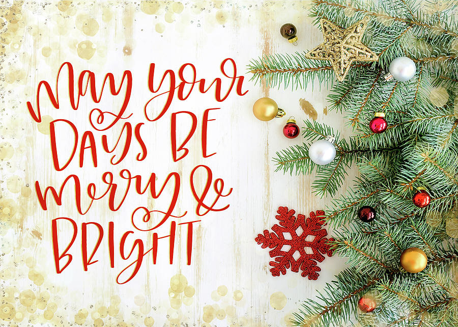 May Your Days Be Merry and Bright Digital Art by Teresa Wilson
