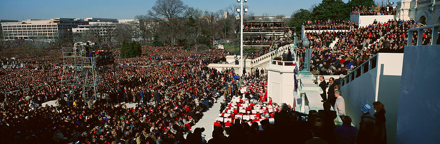 Bill Clinton Photograph - Maya Angelou Delivers Poem On Bill by Panoramic Images