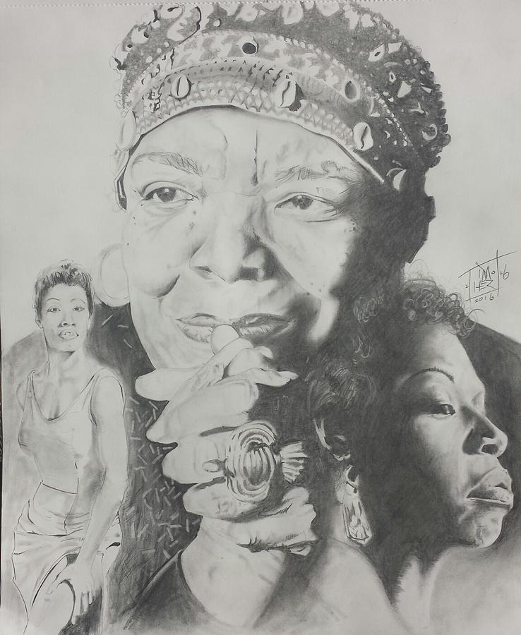 Maya Angelou Drawing by DMo Herr