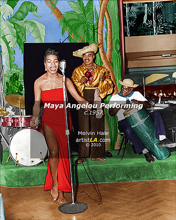 Vintage Painting - Maya Angelou Performing c1957 by Melvin Hale ArtistLA