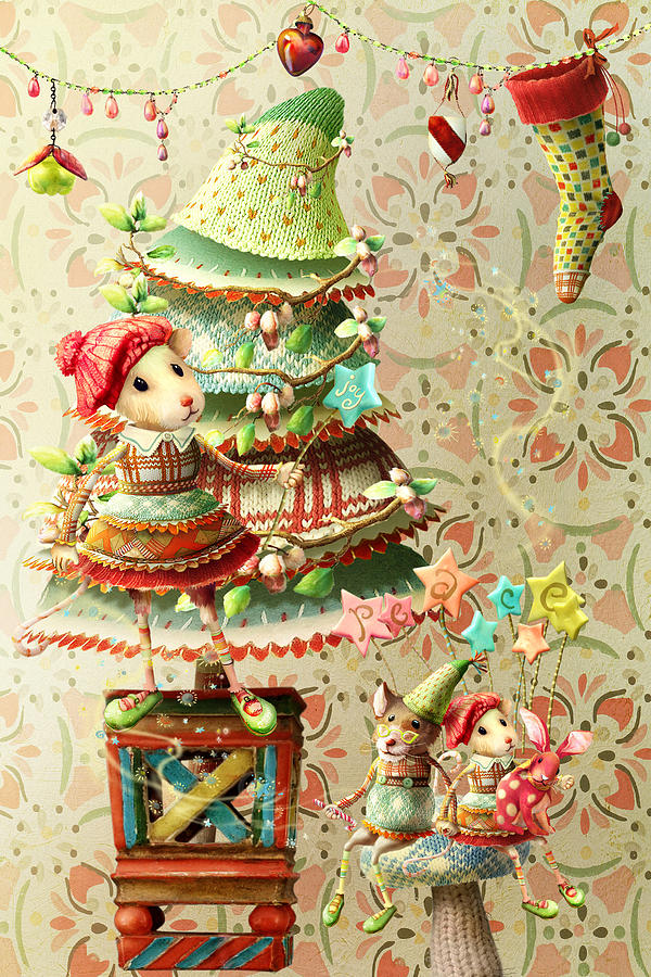 Christmas Digital Art - Maybel Family Peace by Laura Botsford Christmas Digital Art - Maybel Family Peace by Laura Botsford