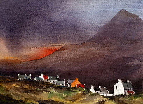MAYO... Slievemore Achill Dougort Painting by Val Byrne