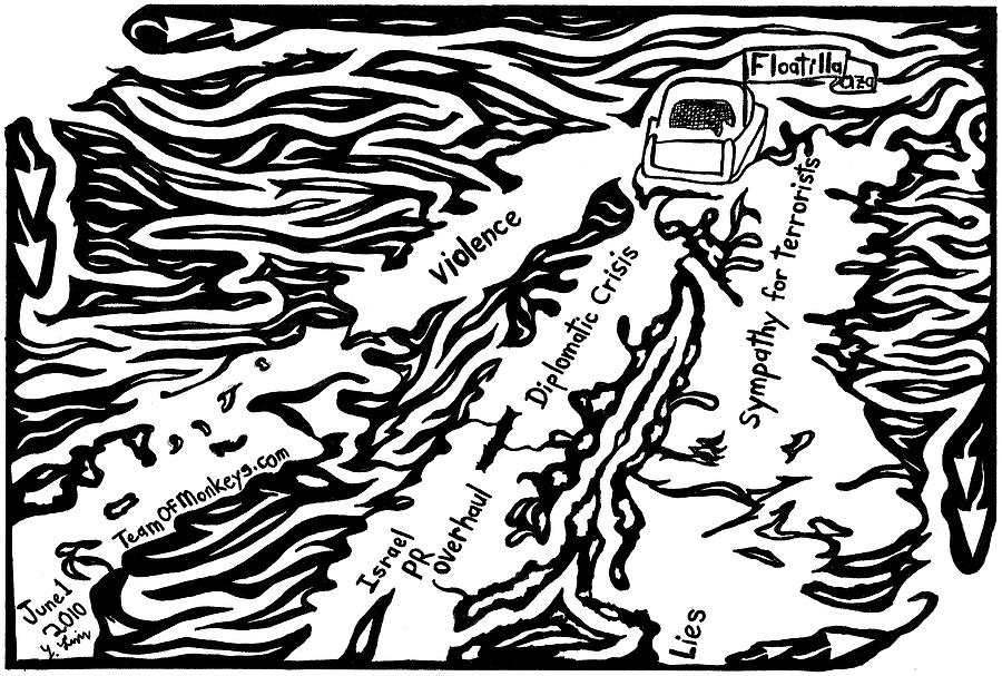Flotilla Drawing - Maze cartoon of Gaza flotilla by Yonatan Frimer by Yonatan Frimer Maze Artist Flotilla Drawing - Maze cartoon of Gaza flotilla by Yonatan Frimer by Yonatan Frimer Maze Artist