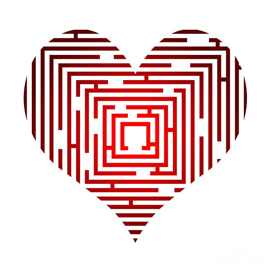 Maze in the heart Digital Art by Michal Boubin