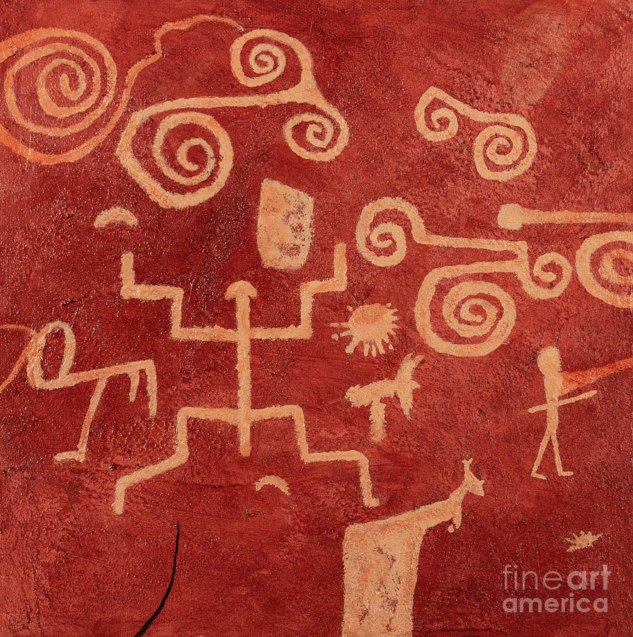 Maze Rock Petroglyphs 2 Painting by Garry McMichael