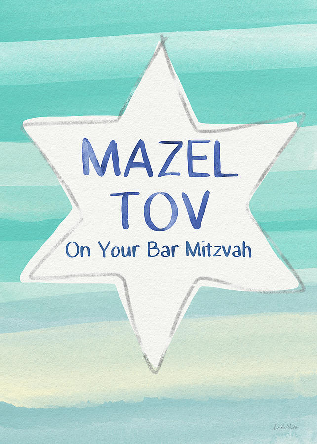 Mazel Tov On Your Bar Mitzvah-  Art by Linda Woods Painting by Linda Woods