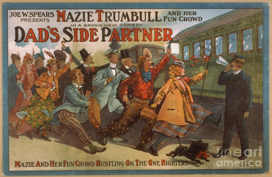 Mazie Trumbull and her fun crowd Dads Side Partner vintage entertainment poster 1908 Painting by Vintage Collectables
