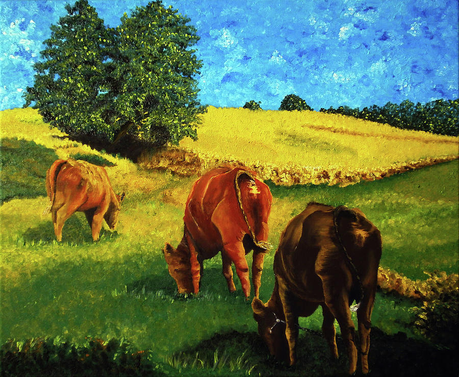Mazury countryside Painting by Maria Woithofer