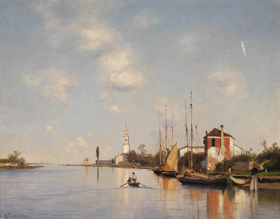 Mazzorbo near Venice Painting by Ascan Lutteroth