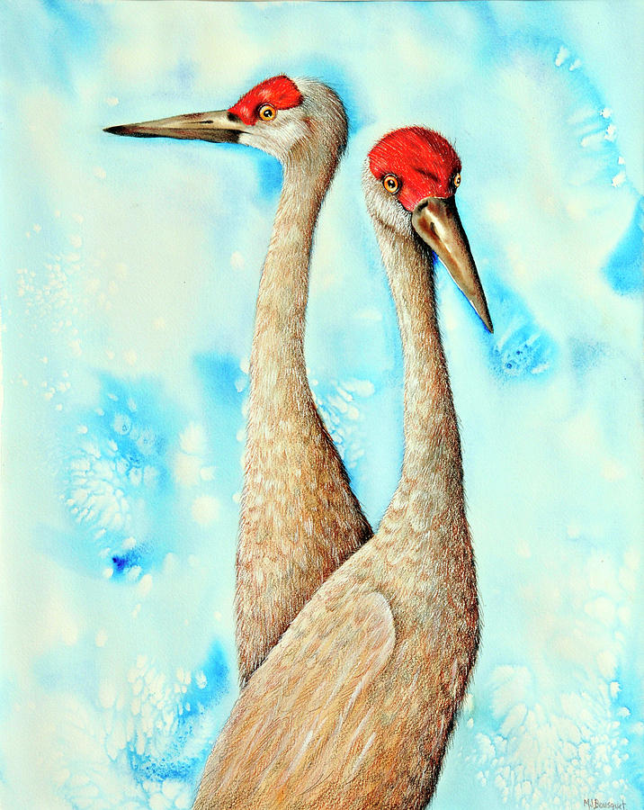 Sandhill Cranes Painting - Mb27 by Marilyn Bousquet