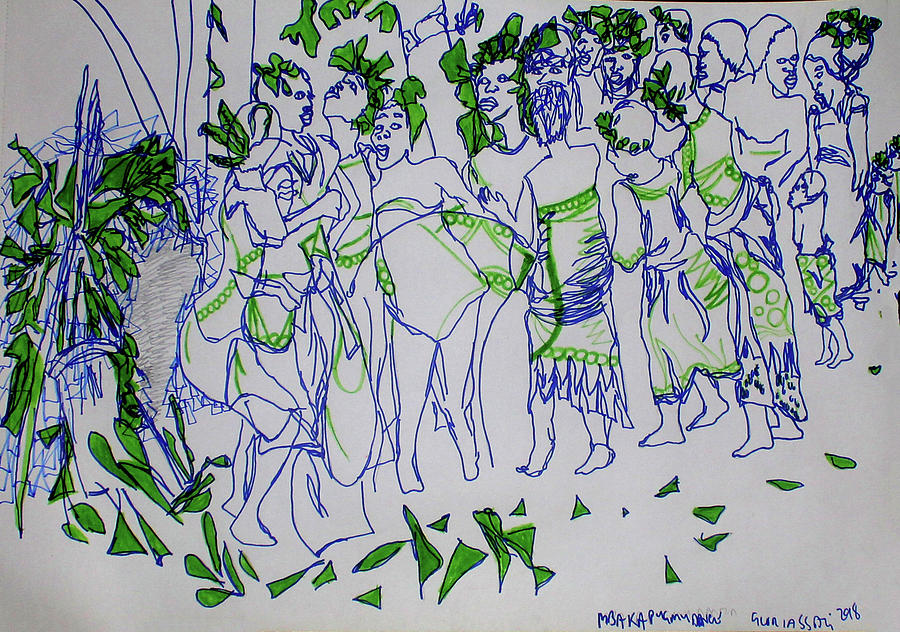 Mbaka  Loudou Traditional Dance  Central African Republic Mixed Media by Gloria Ssali