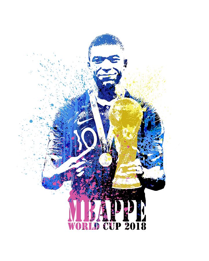 Mbappe and world Cup 2018 #france Painting by Art Popop