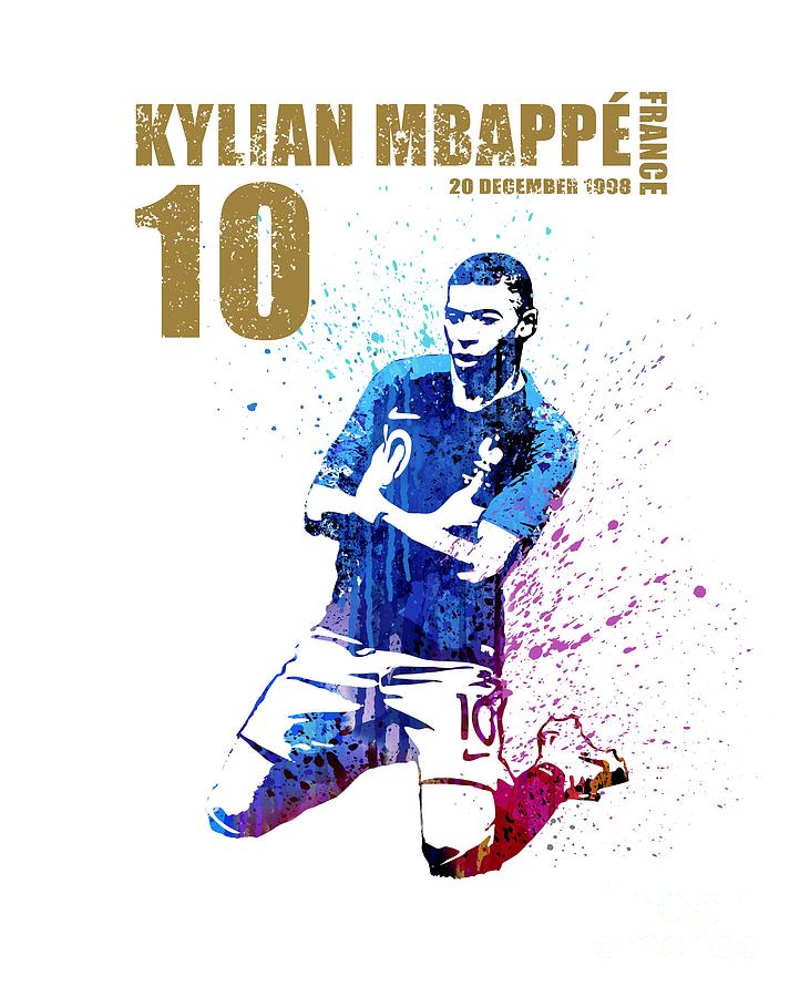 Mbappe #Gold #world Cup 2018 #france Painting by Art Popop