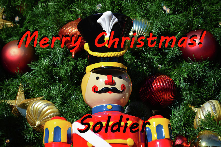 Custom soldier Christmas card Photograph by David Lee Thompson