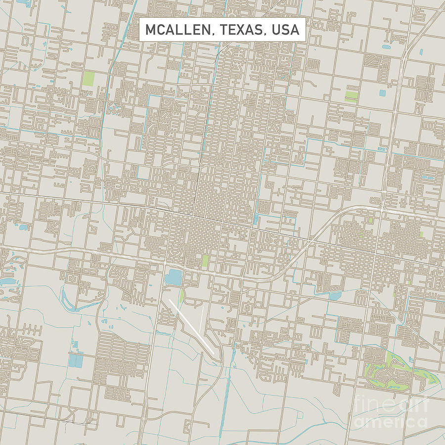 Mcallen Texas Us City Street Map Digital Art By Frank Ramspott 