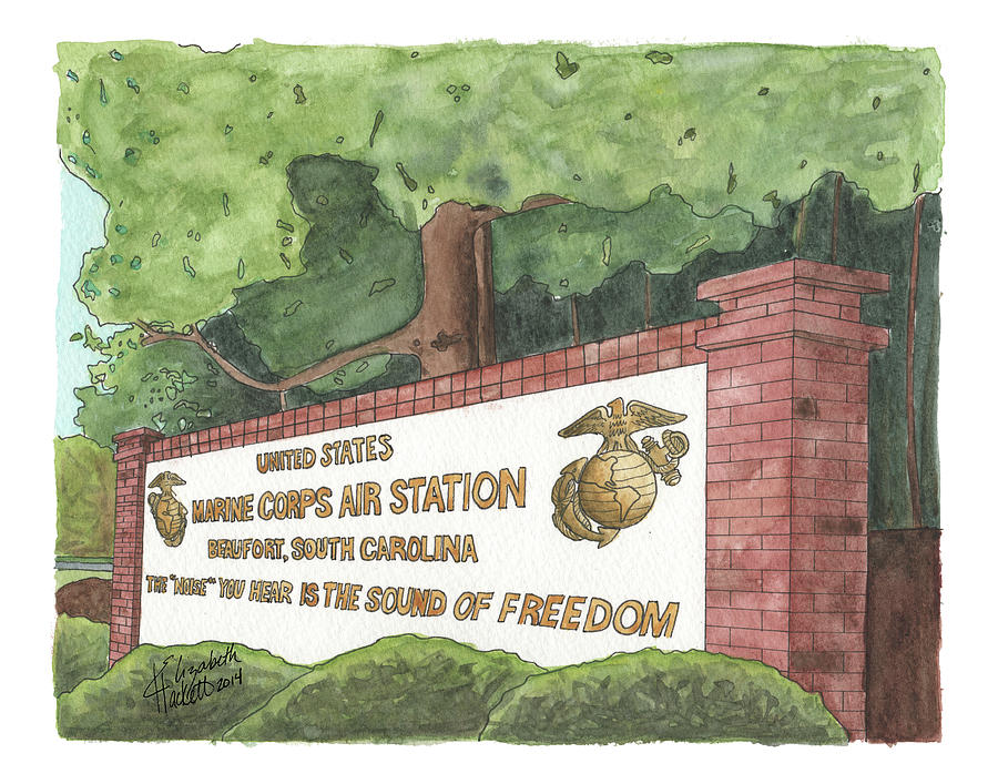 MCAS Beaufort Welcome Painting by Betsy Hackett