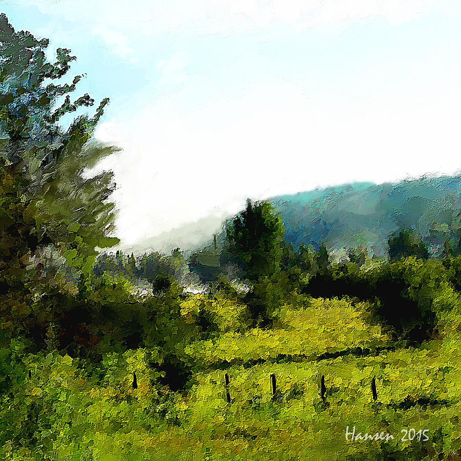 McCall Fenced Field Painting by Mia Hansen