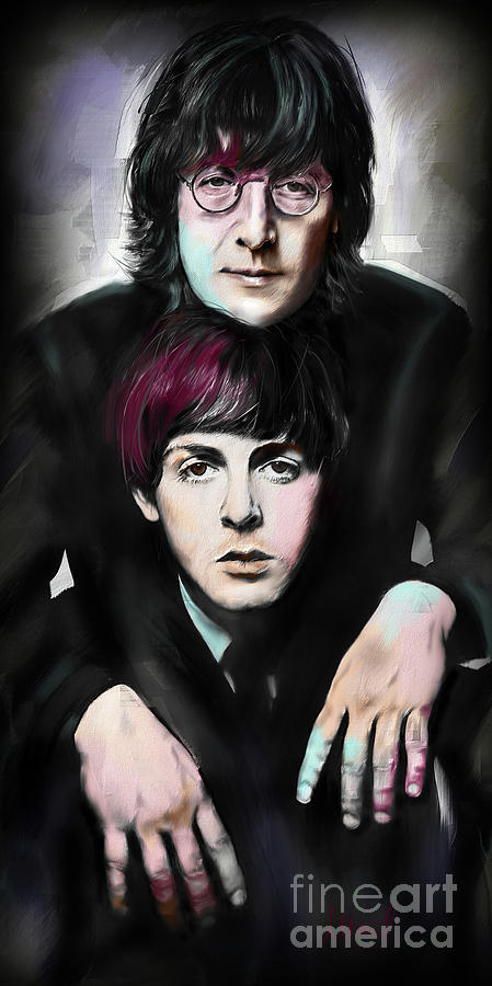The Beatles Painting - McCartney and Lennon by Melanie D The Beatles Painting - McCartney and Lennon by Melanie D