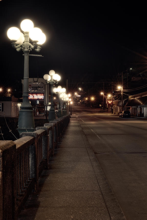 Bridge Photograph - McCaysville Bridge at Night by Greg and Chrystal Mimbs