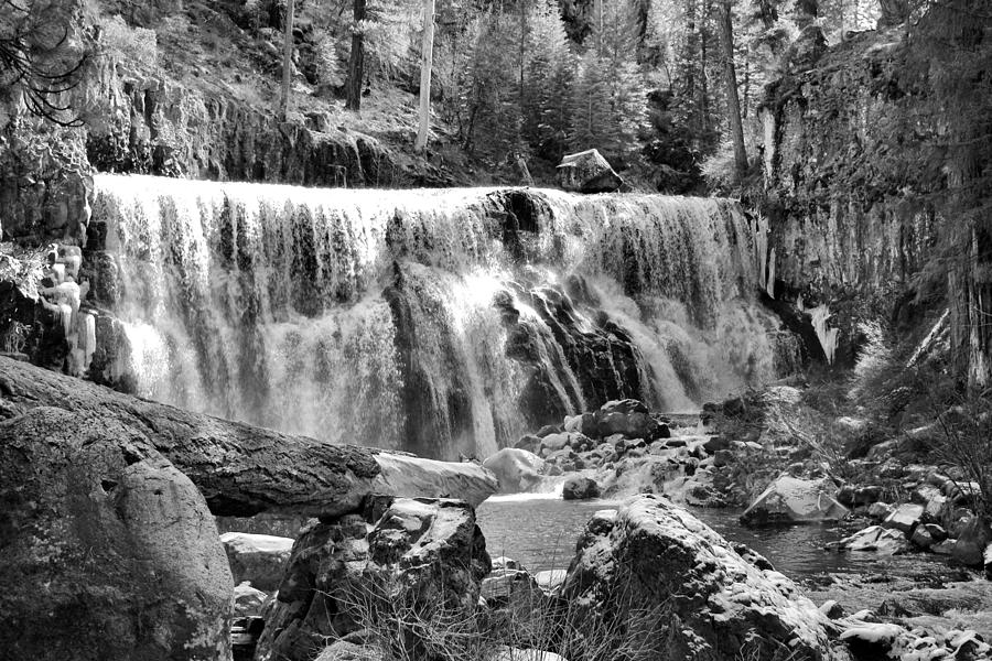 McCloud River Falls In Black And White Photograph by Maria Jansson