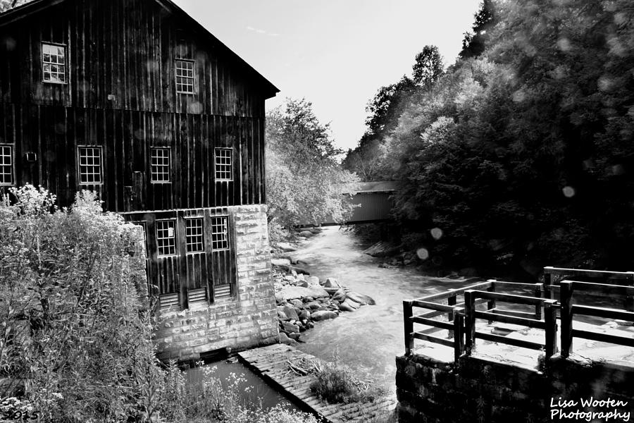 McConnells Mill Black and White Photograph by Lisa Wooten