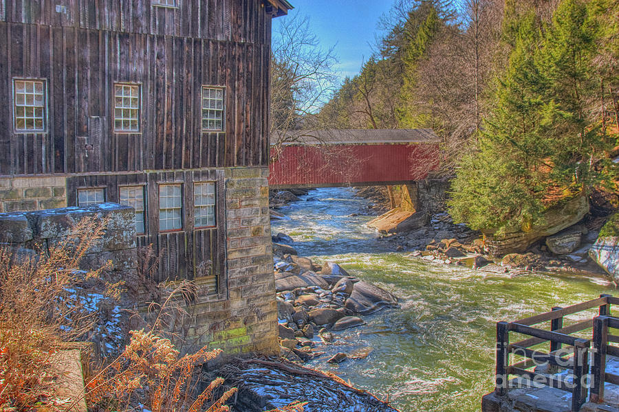 McConnells Mill Winter  Digital Art by Randy Steele
