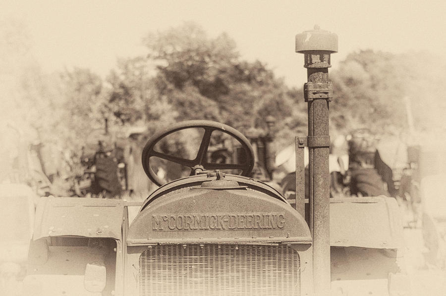 McCormick Deering Tractor in Sepia Photograph by James Barber