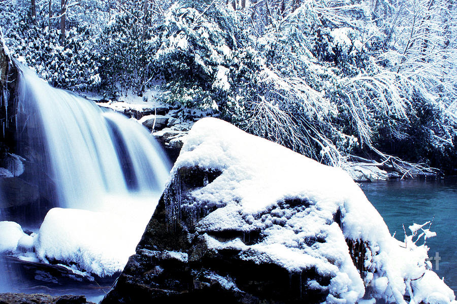 McCoy Falls with Snow Photograph by Thomas R Fletcher