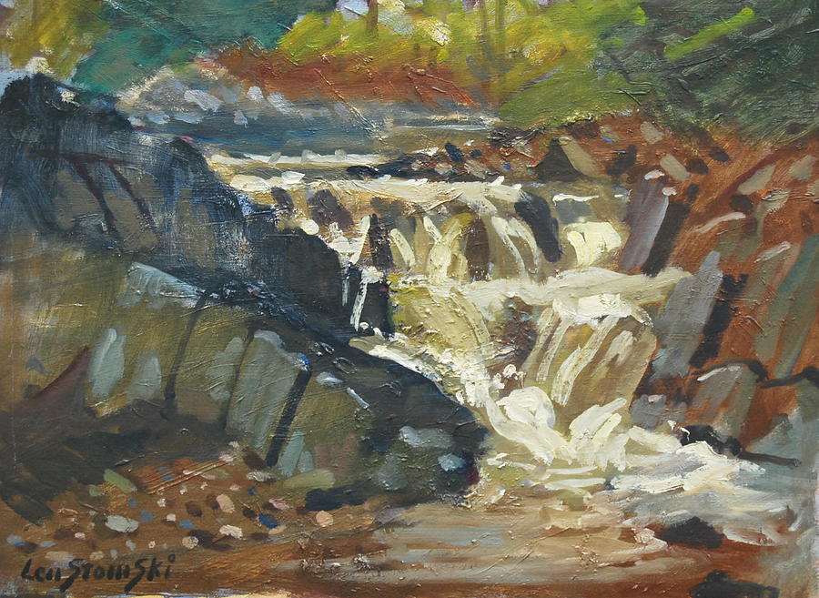 McDonald Falls Painting by Len Stomski