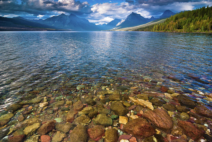 Glacier National Park Photograph - McDonald Lake Colors by Greg Nyquist