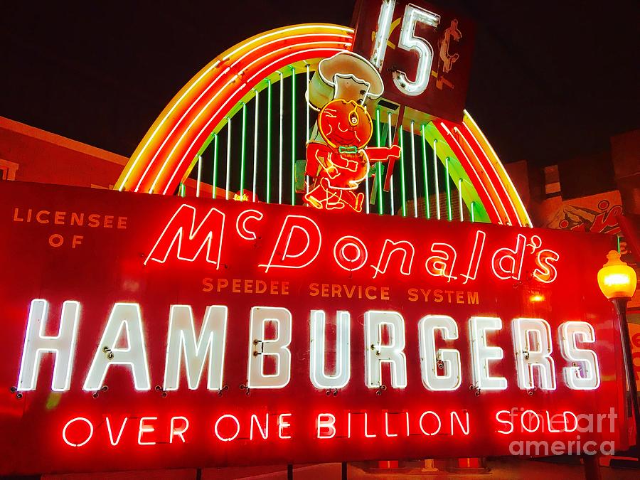 McDonalds Historical Neon Photograph by Alice Terrill