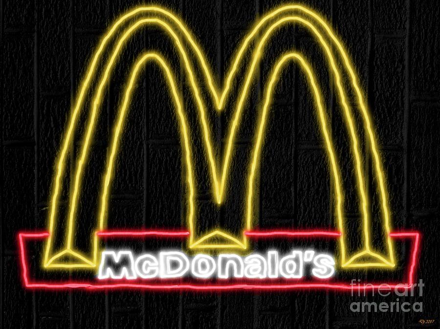 Sign Mixed Media - McDonalds Neon by Daniel Janda
