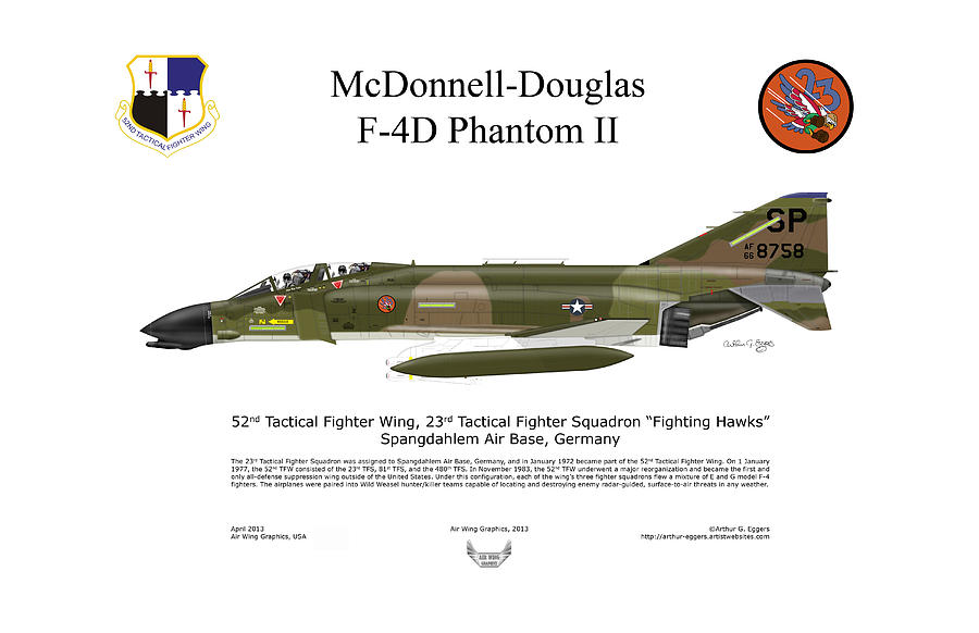 McDonnell Douglas F-4D Phantom II Digital Art by Arthur Eggers