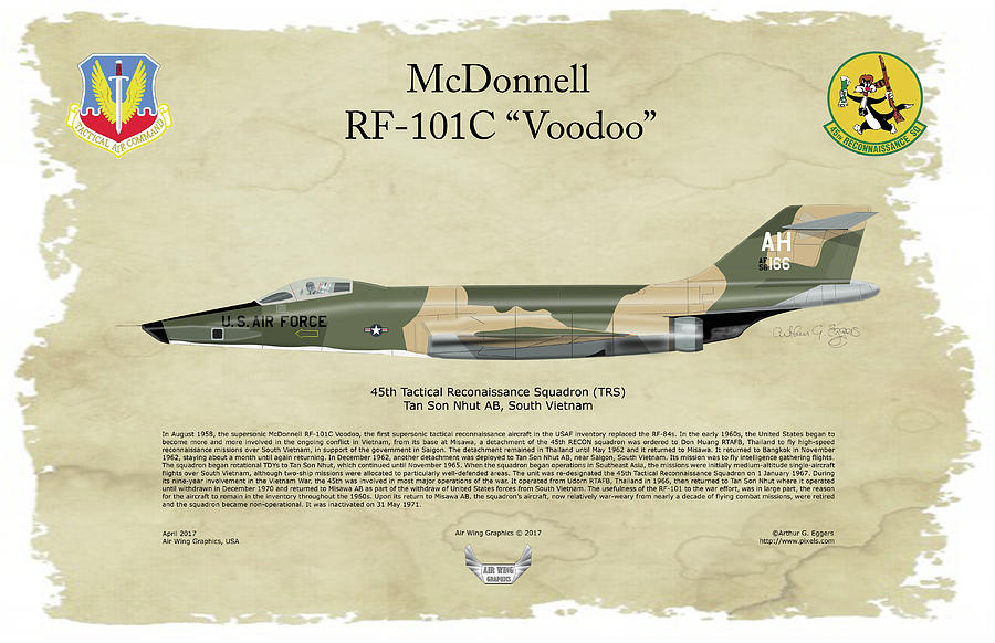 McDonnell, RF-101C, Voodoo, Arthur G. Eggers, Air Wing Graphics Digital Art by Arthur Eggers