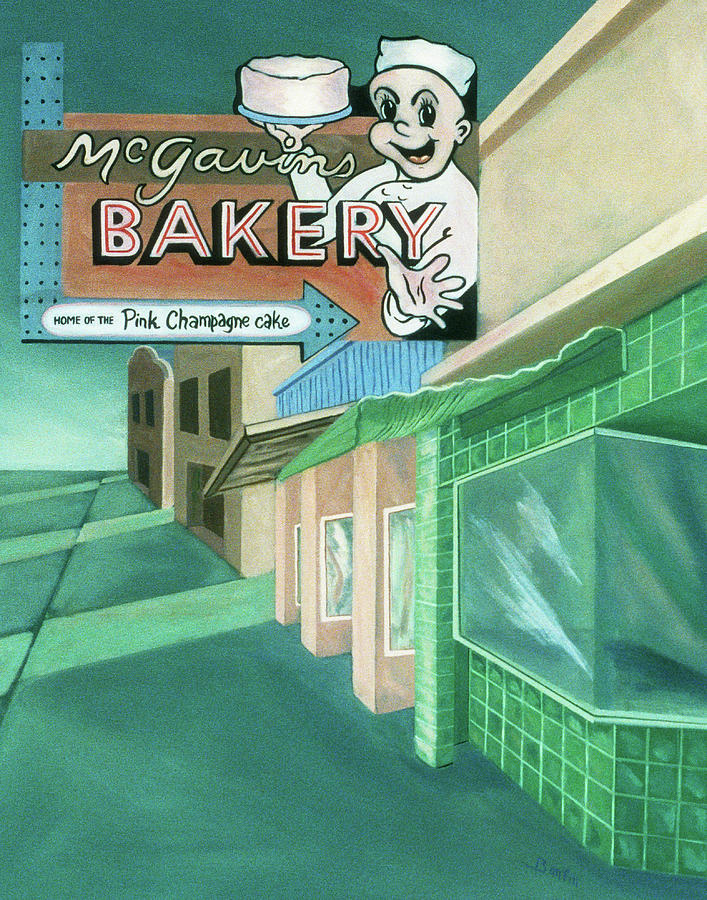 Vintage Painting - McGavinss Bakery by Sally Banfill