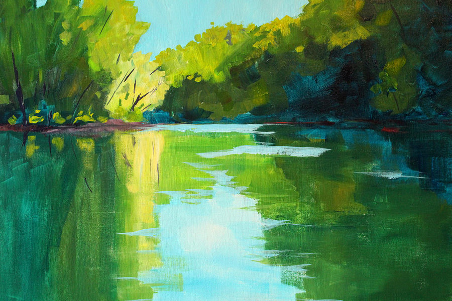 McKenzie River Painting by Nancy Merkle