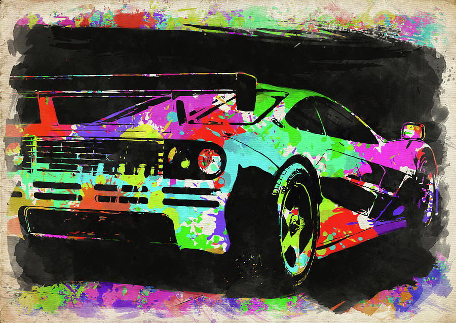 Abstract Photograph - McLaren F1 Watercolor III by Ricky Barnard