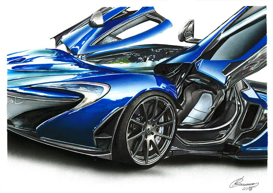 Mclaren p1 illustration Drawing by Karolis Greiciunas | Fine Art America