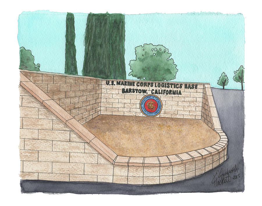 MCLB Barstow Welcome Painting by Betsy Hackett