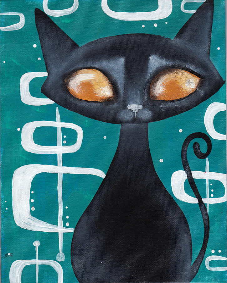Cat Painting - Mcm Cat by Abril Andrade