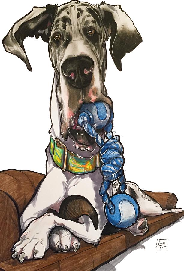 McReynolds Great Dane Drawing by Canine Caricatures By John LaFree