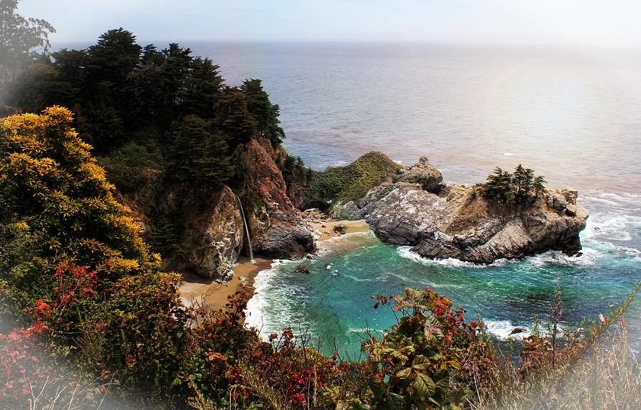 McWay Falls Enhanced Photograph by Judy Vincent
