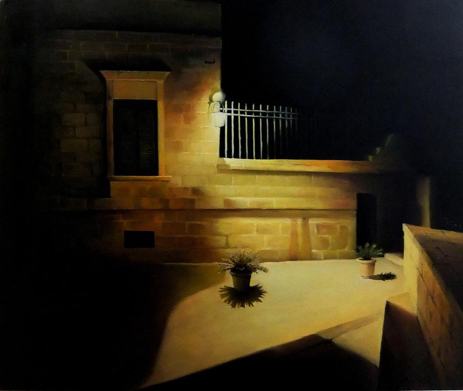 Mdina by night Painting by Benny Brimmer