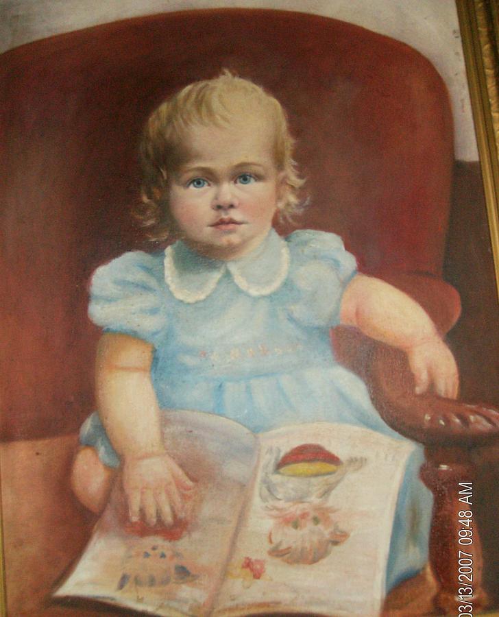 Portrait Painting - Me age 5 by Anne-Elizabeth Whiteway