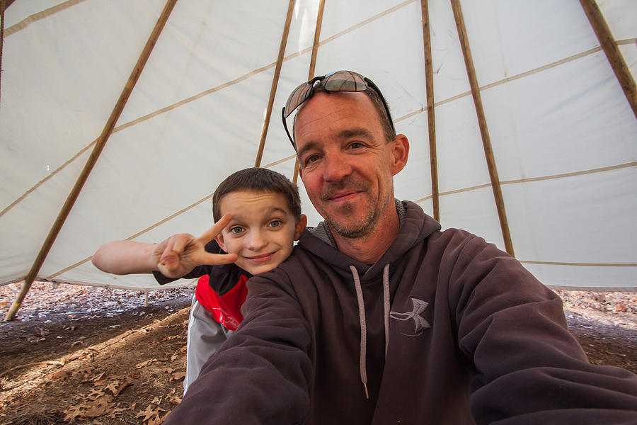 Me and My Boy in a Teepee  Photograph by Brian MacLean