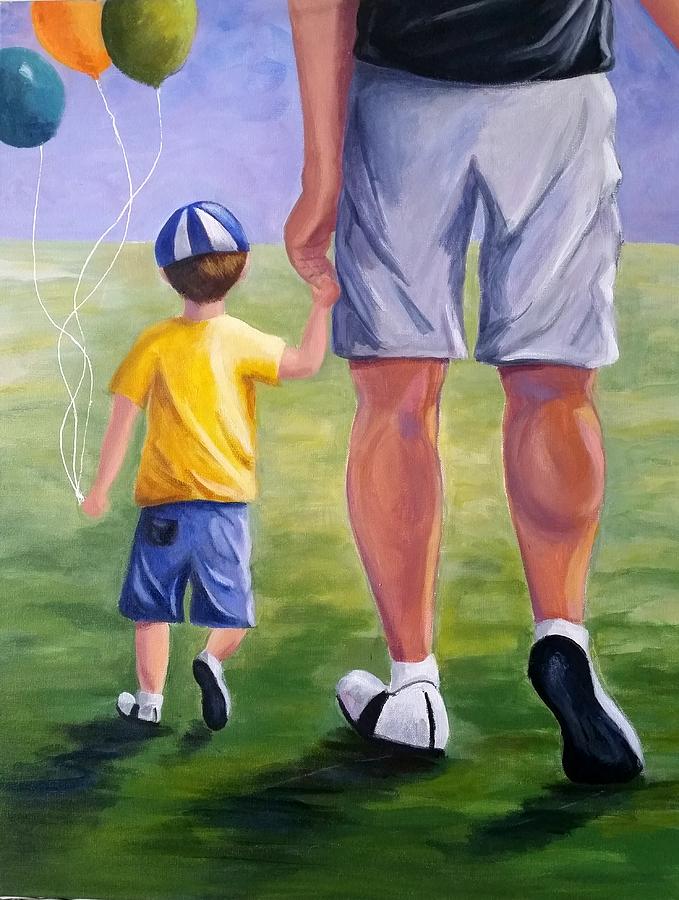 Me and my Dad Painting by Rosie Sherman