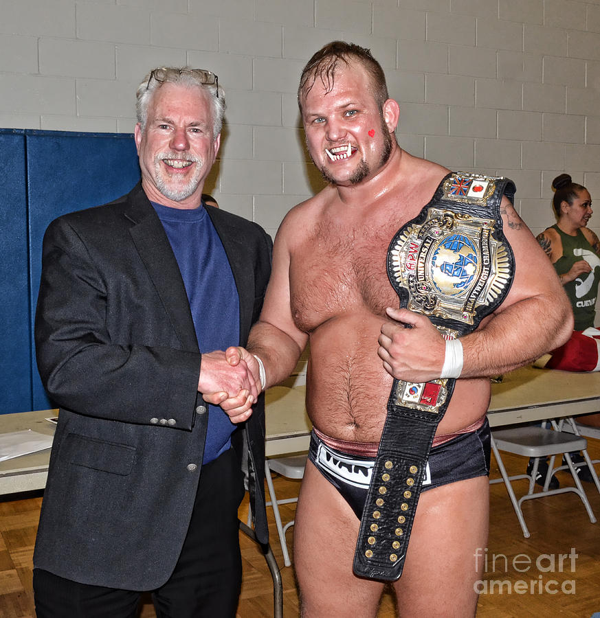 Me and World Heavyweight Wrestling Champion War Pig Jody son of Kris Kristofferson Photograph by Jim Fitzpatrick