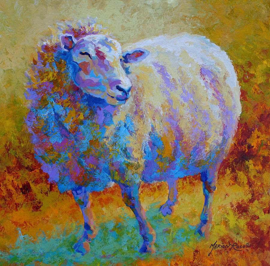 Sheep Painting - Me Me Me by Marion Rose