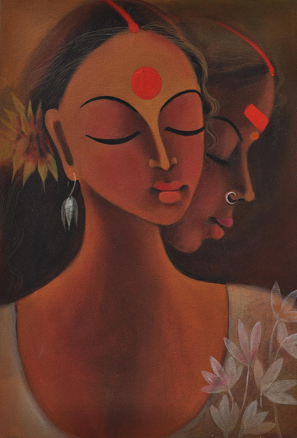 Figuration Painting - Me Within by Manisha Raju Figuration Painting - Me Within by Manisha Raju