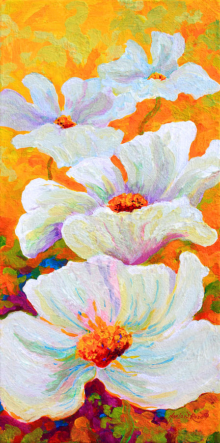 Poppies Painting - Meadow Angels - White Poppies by Marion Rose